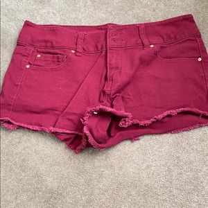 Refuge jean shorts, maroon